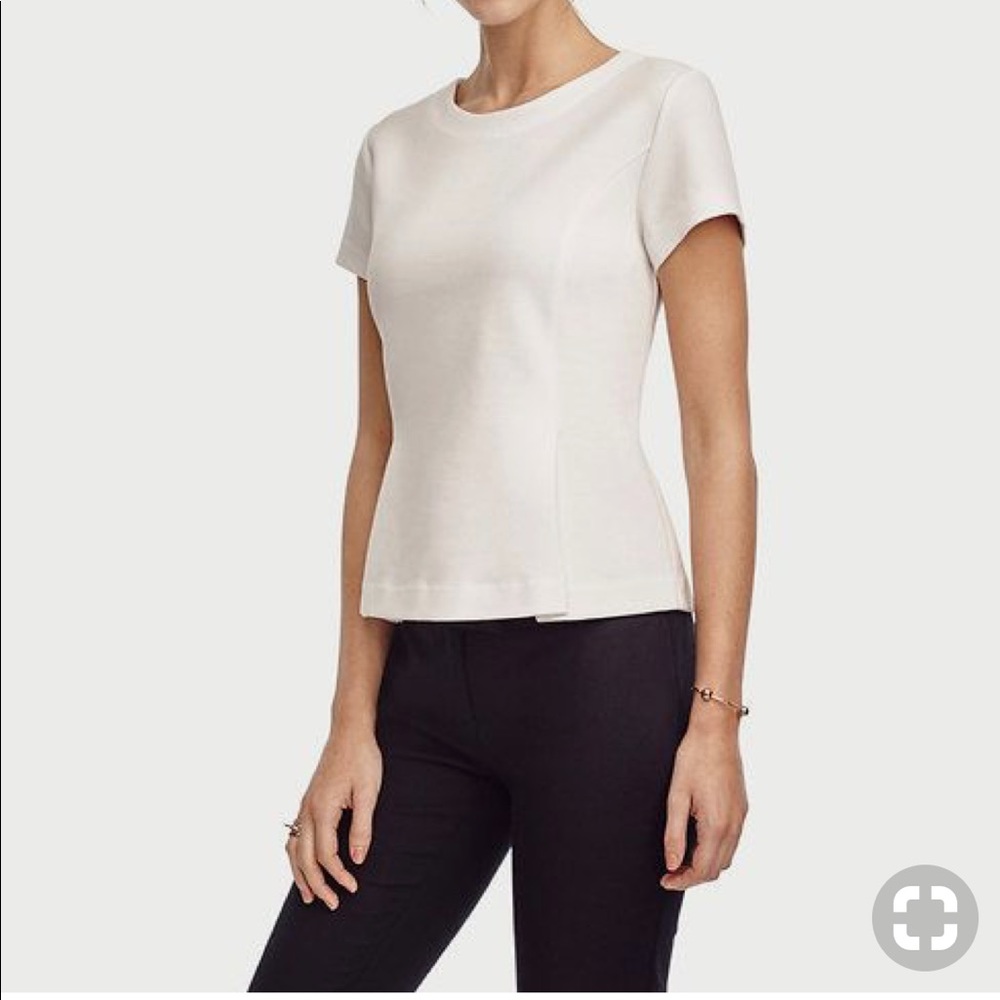 Ann Taylor Structured Peplum White Top NWT
